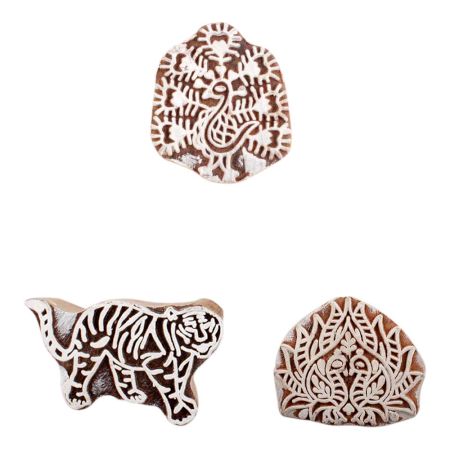 Set of 3 Piece New Mix Wooden Printing Block